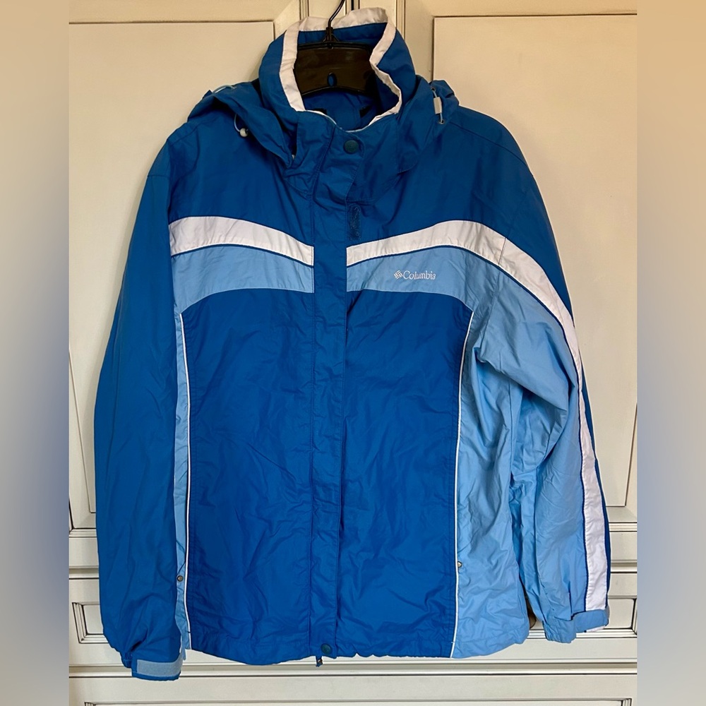 Columbia waterproof jacket with removable hood, size medium